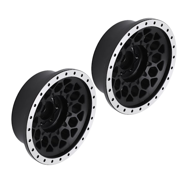 2 stk RC Hjulnav Felg Profesjonell Aluminium Legering Hjulnavsett for Axial SCX6 1/6 RC Bil Svart