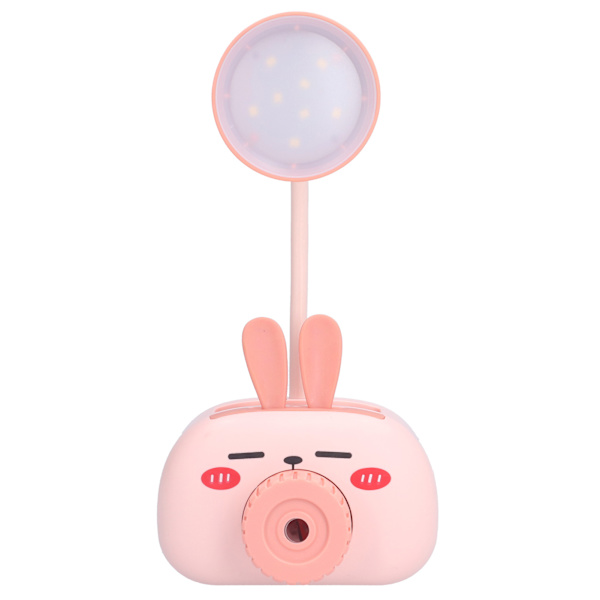 LED foldbar skrivebordslampe Tegnede Dyr Multifunktionel Bordlampe Penneholder Blyantspidser til hjemmekontor Rosa