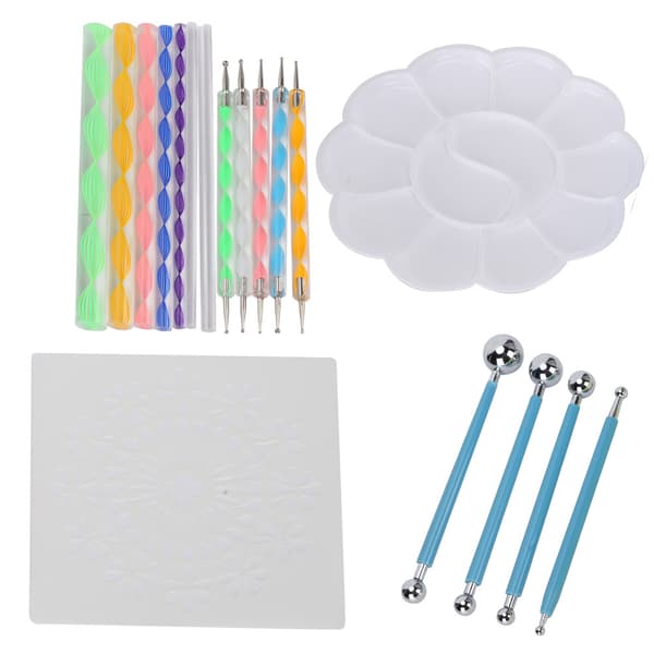 20 stk Mandala Dotting Tools Sett DIY Art Rock Dot Stencil Brett Maletilbehør