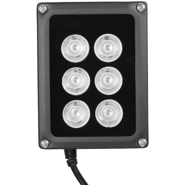 Infrarød belysning 6 stk Array IR LEDS IR belysning nattsyn vidvinkel lang rekkevidde utendørs vanntett for CCTV sikkerhetskamera, modell: svart 6