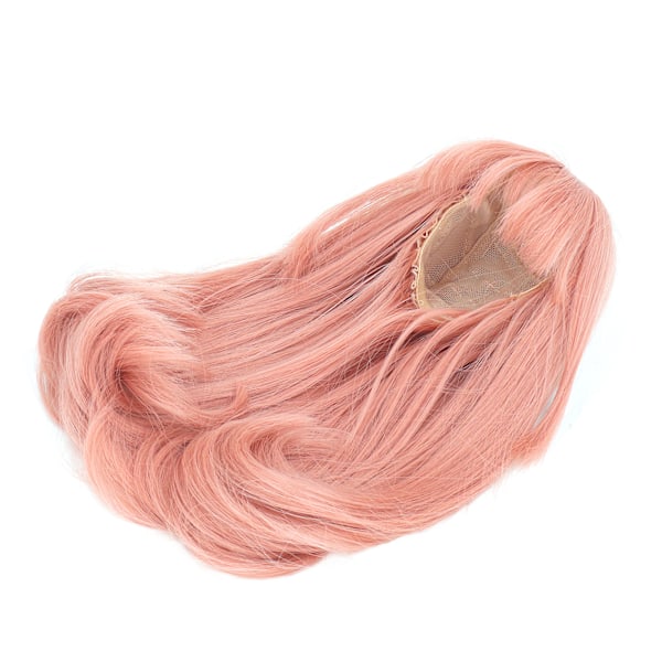 Toy Doll Head Peruk Mesh Tyg trubbig lugg Långt falskt hår för DIY Simulering Docka Modellering Morotsfärg