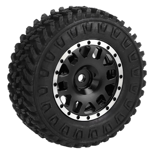 4 stk 55mm For- og Bakdekk i Gummi og 12-Eikers Metallfelger Sett for AXIAL SCX24 1/24 RC Bil Svart