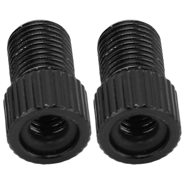 2 stk/sæt Presta til Schrader cykelventilomformer Slidstærk mountainbike pumpe adapter Sort