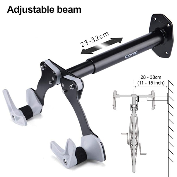 Cykelvægbeslag Justerbar Horisontal Cykelvægophæng Cykelkrog Holder til Indendørs Opbevaring