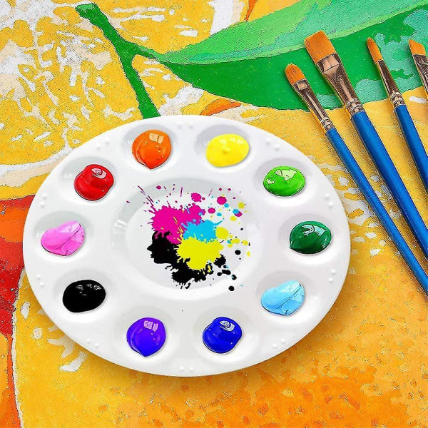 15 stk malingspaletter, malingspalettbrett plast for barn og voksne for å lage DIY Craft Profesjonelt kunstmaleri