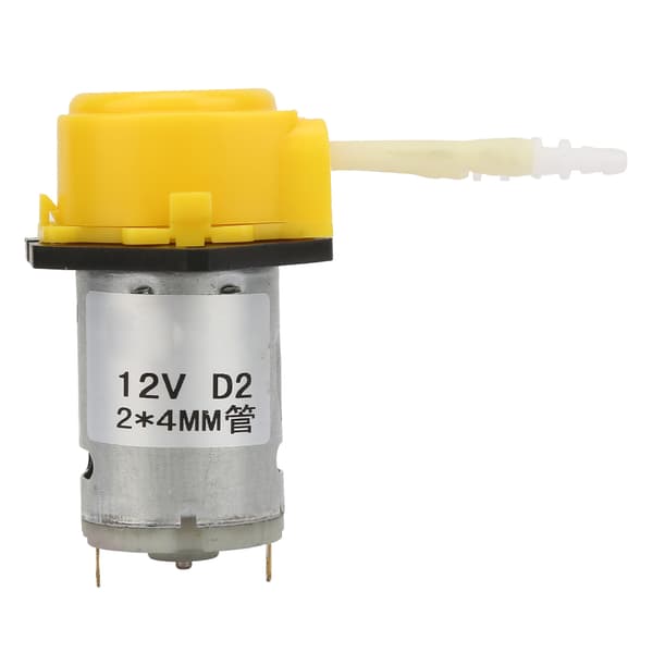 DC12V gul mikro vatten flytande peristaltisk pump Kompatibel med akvarielab analytisk 2*4mm