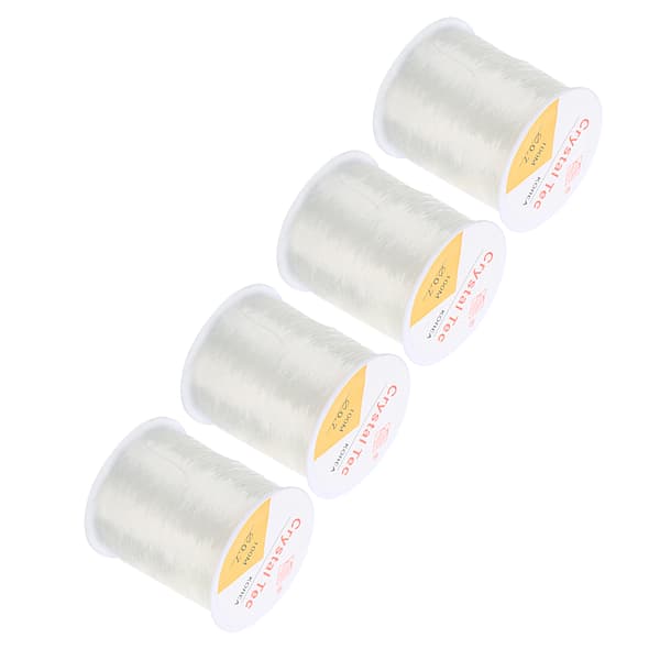 4 Rullar Pärltråd 100m Lång 0.7mm Diameter Elastisk Fiber Slitstark Armbands Tråd för Halsband Smycken DIY