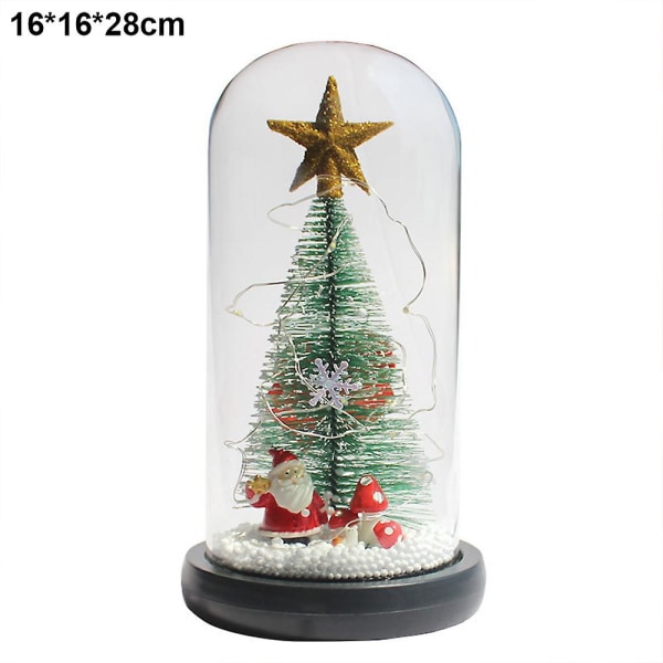 Joulukuusi lasikupussa Pieni joulukuusenvalaisin Pöytäkoriste Hehkuva Mini Joulupuu