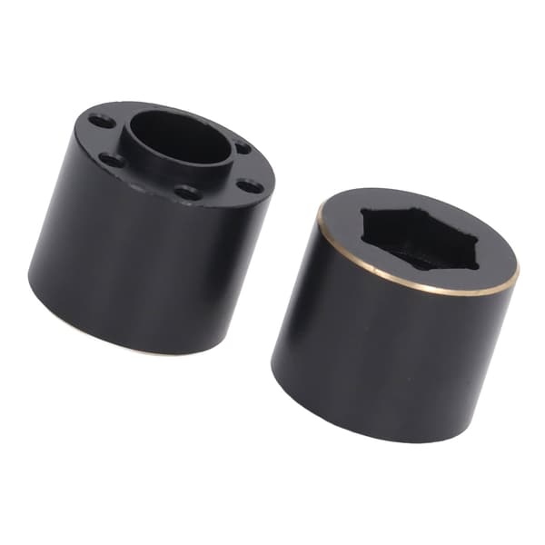 2 stk. 1,9 2,2 tommer hjul Hexnav breddeadapter Messing Sort hjulfælgadapter Kompatibel med fjernstyret bil 18,5 mm / 0,7 tommer