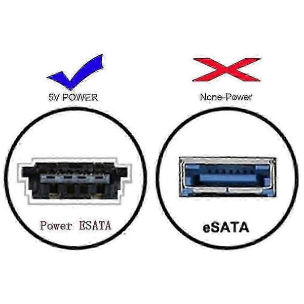 ESATA til USB C værtskabel han USB C til ESATA ESATAp harddiskkabel kompatibel med bærbar computer Black