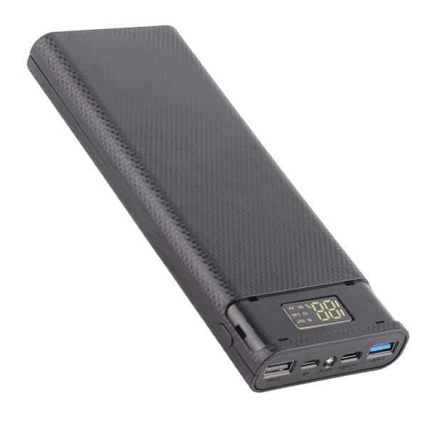 Snabb Laddning Version 8x18650 Power Bank Fodral USB DIY Kit Skal Batterihållare Laddningsbox Svart