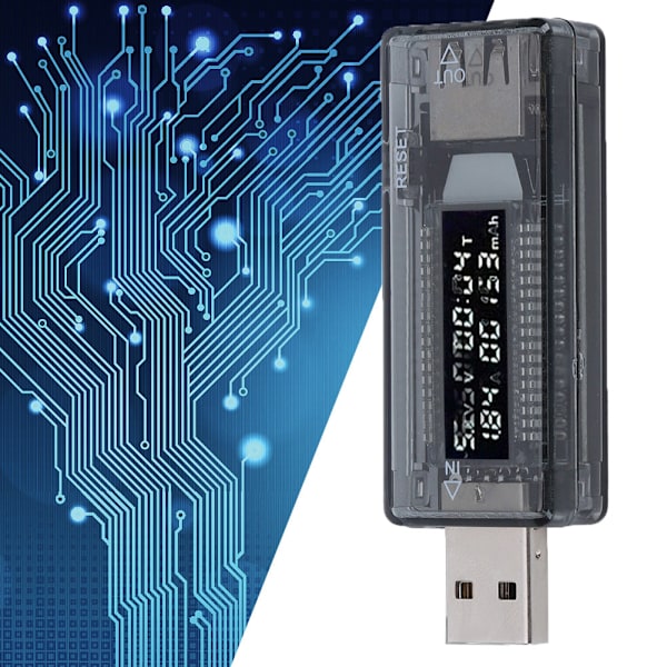 USB Tester Voltmeter Amperemeter Effekt / Kapacitet / Mobilt Power Test Tool för väggladdare