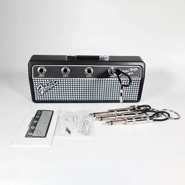 Rockmusik Nøgleopbevaringsstativ sort black Fender with 4Keys