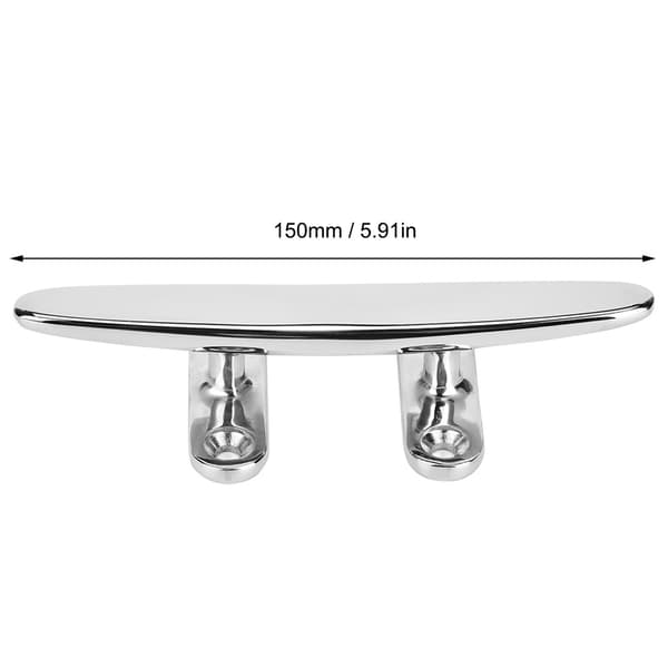 【NX】Rustfrit Stål Bådklampe Spejlpoleret Bådlys Tilbehør Base Klampe Marine Base (6in)