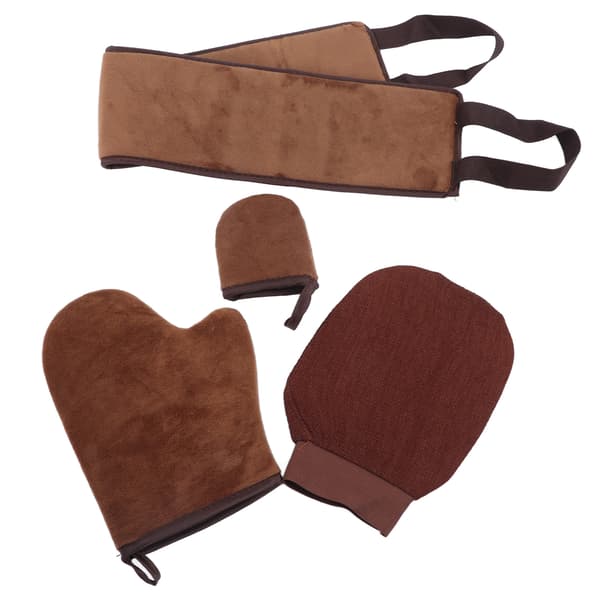 4 stk. Self Tanner Mitt Garvning Oliefarve Eksfolierende Blød Flockning Solfri Vendbare Self Tanning Mini Handsker