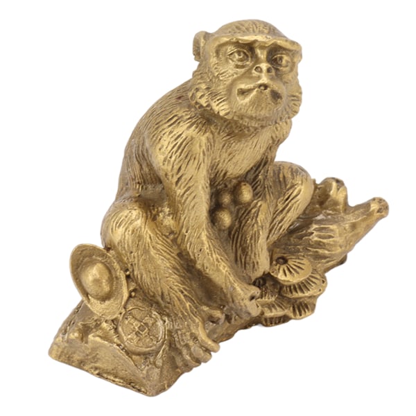 Mässing apa staty kinesisk zodiac Handgjorda heminredning samlarobjekt Figurine Ornament