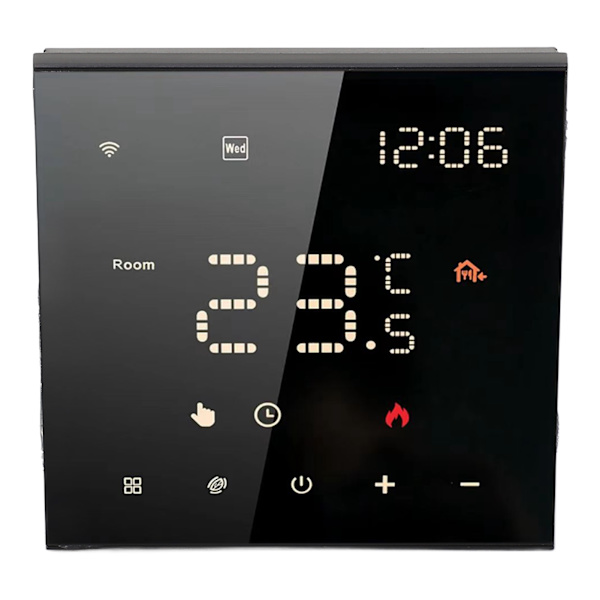 Sort ME82 LED 7 Smart Termostat Touchscreen APP Kontrol Hjemtermostat 100‑250VAC 16A Elektrisk Gulvvarme
