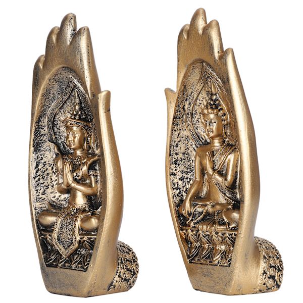 Harts Retrokunst Stue Buddhastatuer Buddhistisk Statuette Hjemindretning Prydning Guld