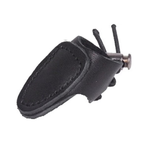 Mjukt läder tumring Bågskytte Finger Protector Recurve Bow Finger Guard Traditionell Bow Protector Shooting Handske Black