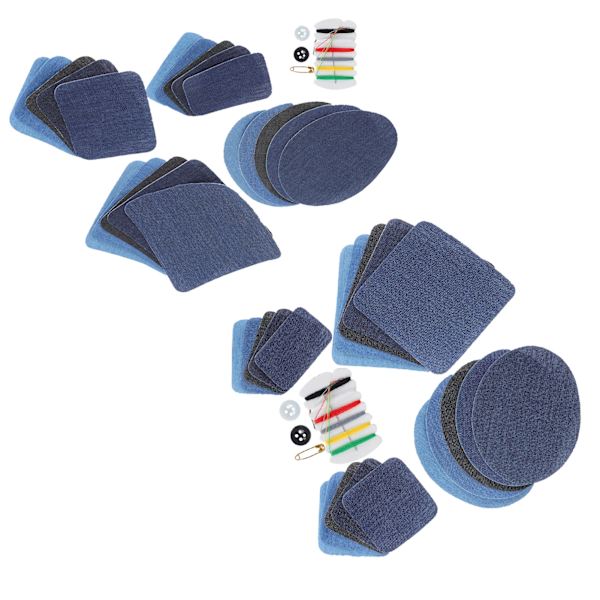 Denim skuren bit stryka på jeans Reparation Patch Armbåge Knä Kläder Patch Sytillbehör