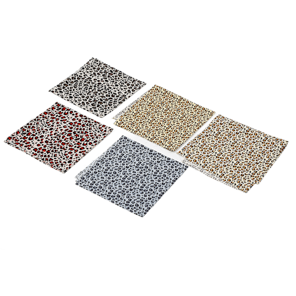 5 st Leopardtryck tyg sylakan 5 färger Luktfritt mjukt leopardtryck Quiltat Patch Tyg