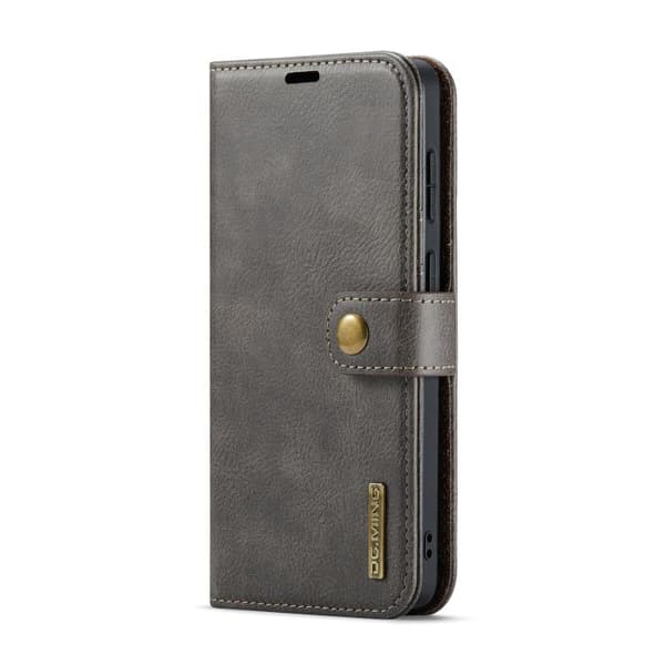 Compatible with Samsung Galaxy S26+ / S26 Plus 5G Case in DG.MING Crazy Horse Texture, Detachable Magnetic Leather Grå