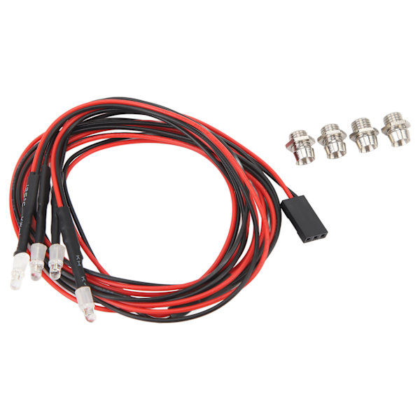 5 stk RC Bil Front LED Lys 7.4V 3mm Perler Hvit Rød Slitesterk Silikon RC Bil LED Lyssett for Reparasjon Utskifting