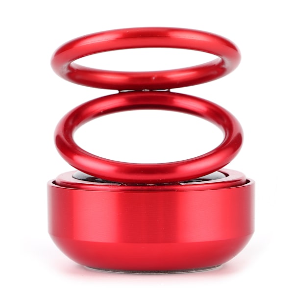 Billuftfräschare Solenergi Roterande Lukt Eliminator Aromaterapi Diffusor W/Dubbel Ring Röd