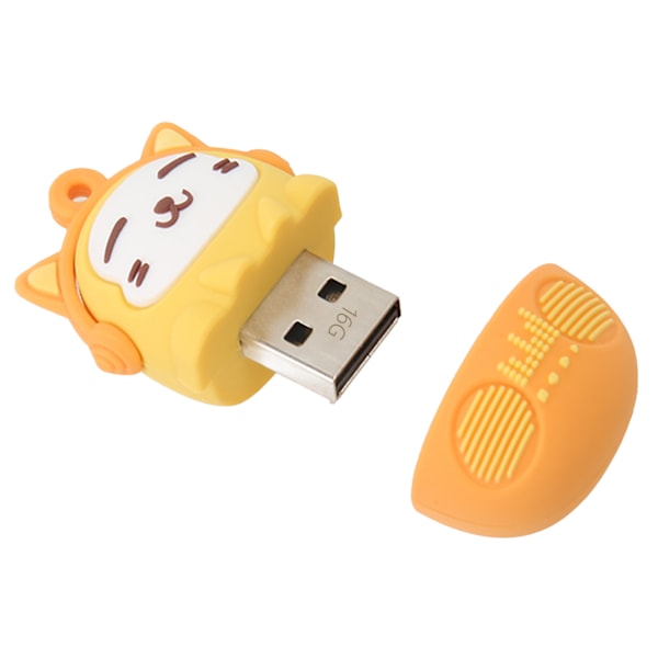 Piirretty USB-muistitikku PVC USB2.0 Kissan kuvio Plug and Play iskunkestävä U-levy puhelimelle kannettavalle tietokoneelle Saffrani 16g