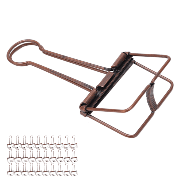 30 stk. Wire Binder Clips 5 cm Hul Strong Clamping Multi Purpose Små Binder Clips til Noter Billetter Papirer Lilla Bronze