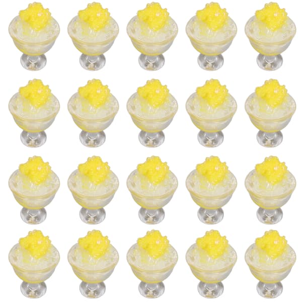 20 st 1:12 Dockhus Smoothie DIY Rolig Simulerad Miniatyr Smoothie Dockhus Dekorations Tillbehör Gul