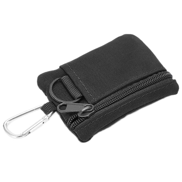 Ulkoilma EDC Molle-pussi Lompakko Mini Kannettava Avainkorttikotelo EDC-pussi Laukku Kolikkopussi Karabiinikoukulla Musta