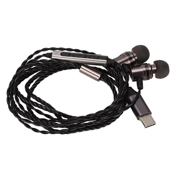 Monitor-hörlurar HiFi Stereo Typ C Trådbunden DAC-hörlur med mikrofon för musiker Audiophile