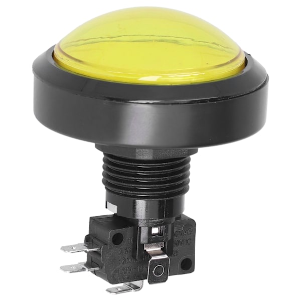 60 mm stor konveks knap 2-vejs-kontaktknap med LED-lys til Crane Machine Game Console Gul