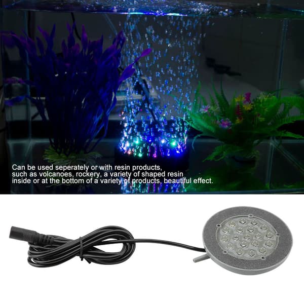 LED-akvarium Luftbubbla Sten Ljuskontroll Byte av lampa Fish Tank Decoration US Plug 100-240V