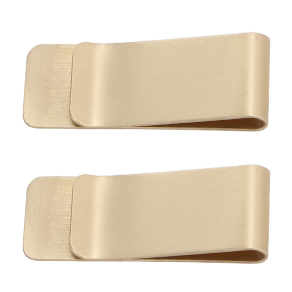 2 stk. metalpengeclips i rustfrit stål, specialformede mini-punger, kreditkortholder til mænd (guld)