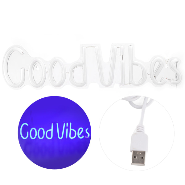 Neonskylt Good Vibes Ord USB-drivet neonljus för sovrum Bar Pub Hotell Party Art Dekoration