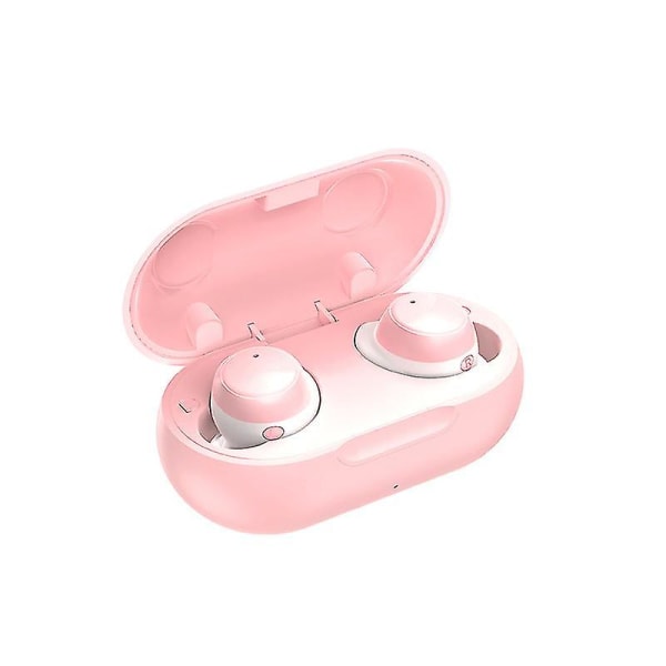 Trådlösa 5.0 Bluetooth hörlurar Binaural In-ear Sports Vattentät brusreducering Pink