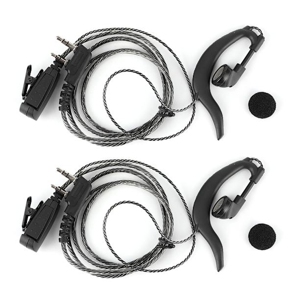 2st Universal hörlurar Öronkrok Headset 2-vägs radio 2Pin K typ W/PTT mikrofon