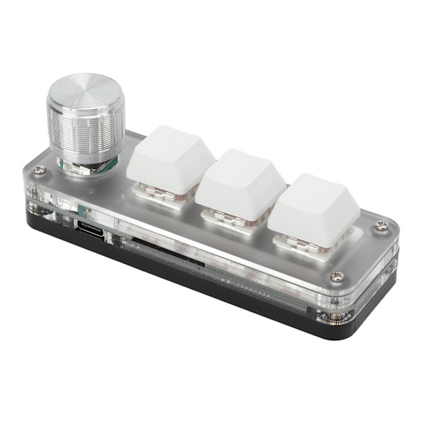 Mini 3-knapps tastatur Mekanisk hvitt spilltastatur Programmerbar enhånds for kontorspill Musikk Industriell kontroll