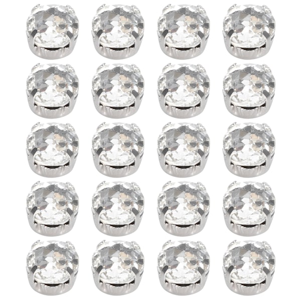 20st Claw Rhinestones Glänsande DIY HandSy Skodekoration Klädtillbehör (14 x 10 mm oval form)