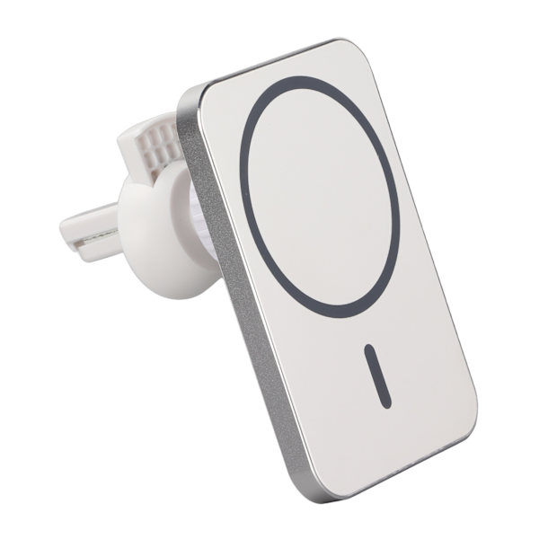 Trådløs Billader 15W Hurtigopladning Magnetisk 360 Graders Rotation Stabil Holdbar Billader Mount Hvid
