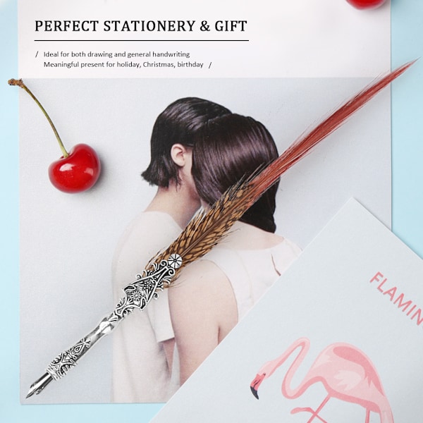 Klassisk vintage fjäder Reservoarpenna Kalligrafi Quill Dip Pen Heminredning Present(02#)