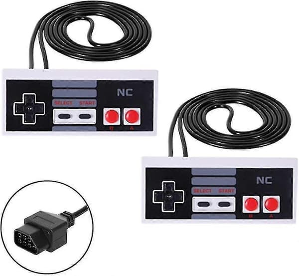 Klassiske Nes-kontrollere kompatible med Nes 8-bits underholdningssystemkonsollkontrollplate (2 stk)