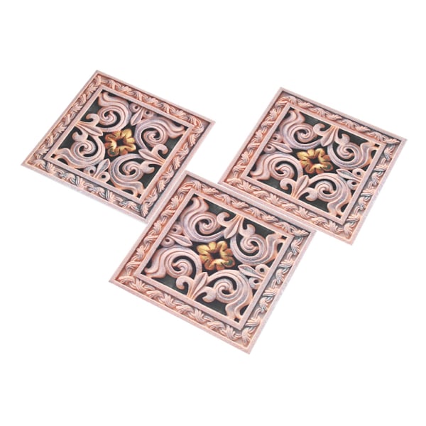 10 st självhäftande PVC-kakelgolv Väggdekaler 3D-dekal Heminredning 12CM*12CM #3