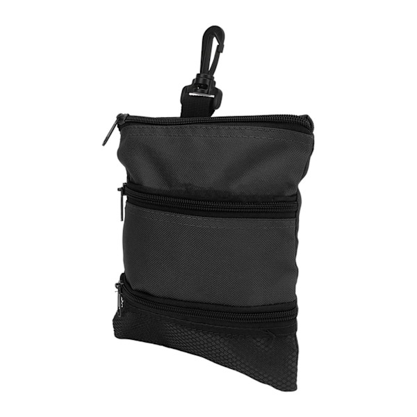 Golf Tee Taske Bærbar Golfboldtaske Elegant Multi-lomme Golf Tee Håndtaske med Klips til Mænd Kvinder Sort