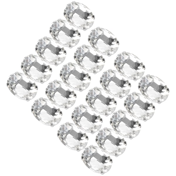 20 kpl Kynsistrassit Kiiltävät DIY Käsinommeltavat Kengänkoristeet Vaatetustarvikkeet (18 x 13 mm soikea muoto)