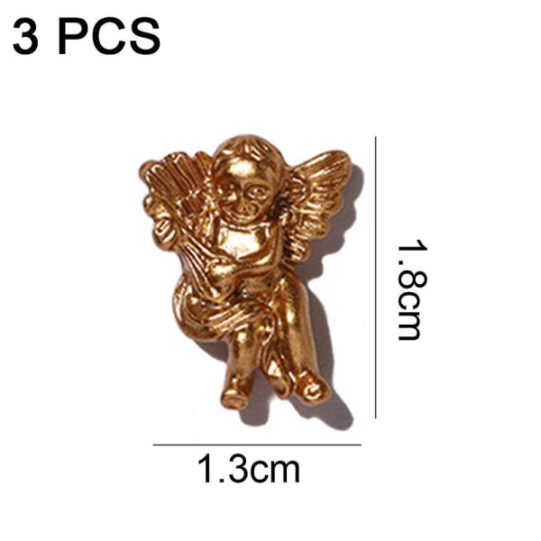 Angel 3d Gold Nail Stickers Angel Statue Cupid Spraymaling Cabochon For Gjør-det-selv Smykker Lage Håndverk Negle Art Decoration