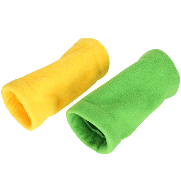 Pet Tunnel Mjuk flanell 1-vägs tunnel för hamster små djur Lek- och viloleksaker (gulgrön)