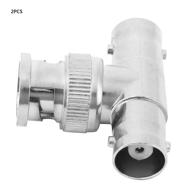 2 stk. 1-2 T-form BNC-adapter han til dobbelt hun T BNC-stikadapter splitter